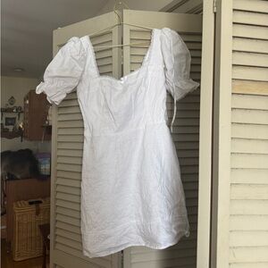 Reformation white linen dress size 10